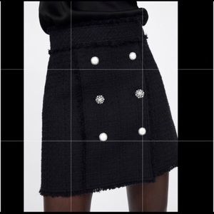 Zara black tweed skirt